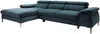Vente-unique - SEPINA Sofa SamtStoff Blau - B 182 cm x H 75 cm x L 288 cm Bild 3