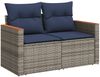 vidaXL 11-teiliges Gartensofa-Set mit Kissen, grau, Polyrattan 3226369 Bild 3