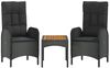 vidaXL 4-tlg. Garten-Essgruppe mit Kissen Schwarz Poly Rattan 3185084 Bild 4