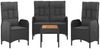 vidaXL 4-tlg. Garten-Essgruppe mit Kissen Schwarz Poly Rattan 3185084 Bild 3
