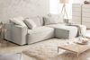 KAWOLA Sofa SAMU Ecksofa Feincord silber Recamiere rechts 72 x 168 x 276 cm Bild 2