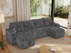 U-förmiges Ecksofa mit Schlaffunktion und Bettkasten, Couch U-form - KIRASSO U - Dunkelgrau Cord Bild 4