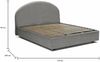 Dmora Archivio Doppelbett, Bettkasten mit Stoffbezug, 100 % Made in Italy, Öffnung vorne, geeignet für Matratze 160 x 190 cm, Grau Bild 3
