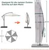 Sekey Ampelschirm / Sonnenschirm Schutzhülle mit Stab, Abdeckhauben für Gartenschirm mit Belüftungsöffnungen, Abdeckung für Kurbelschirm / Balkonschirm, 100% Polyester, wasserdicht, Hellgrau Bild 2
