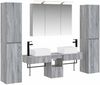 vidaXL Badezimmermöbel-Set 6 pcs Grau Sonoma Ingenieurholz und Glas 3407196 Bild 2