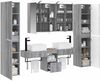 vidaXL Badezimmermöbel-Set 6 pcs Grau Sonoma Ingenieurholz und Glas 3407196 Bild 3