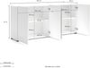 XORA 'MISTER LORD' Sideboard Lack weiß hochglanz, Holznachbildung weiß, 180 x 79 x 38 cm, grifflos Bild 3