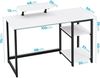 Kleiner Schreibtisch Weiß mit Stauraum und Monitorständer 100cm Bild 3