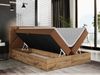 Boxspringbett mit Kopfteil und Topper, Polsterbett - GUNAR - 160 x 200 cm - Orange Stoff - H3 - Topper Visco Bild 2