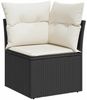 vidaXL 11-tlg. Garten-Sofagarnitur mit Kissen Schwarz Poly Rattan 3326547 Bild 4