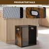 PRIISF Papierkorb Mülleimer Müllkorb Abfalleimer Papierkorb Papiereimer aus Stahl Holz, 17L Papiermüll Metallgitter Müllbehälter für Heimbüro, Arbeitszimmer Bild 2