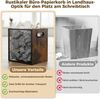 PRIISF Papierkorb Mülleimer Müllkorb Abfalleimer Papierkorb Papiereimer aus Stahl Holz, 17L Papiermüll Metallgitter Müllbehälter für Heimbüro, Arbeitszimmer Bild 3
