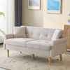 Chenille Kompaktsofa mit Federkern & hohen Massivholzfüßen, 162x74x77 cm, Beige Bild 3