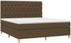 Boxspringbett mit Matratze & LED Stoff Dunkelbraun 160x200 cm, Härtegrad: H2 [3135688] Bild 3