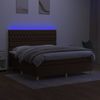 Boxspringbett mit Matratze & LED Stoff Dunkelbraun 160x200 cm, Härtegrad: H2 [3135688] Bild 4