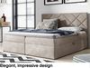 MEBLINI Boxspringbett BOTTEGA 160x200 cm mit Bettkasten – H4/Dunkelbeige Samt Polsterbett - Gepolstert Doppelbett mit Matratze und Topper - Polsterbett mit Stauraum - Bett mit Kopfteil – Stauraumbett Bild 3