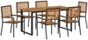 vidaXL Garten Essgruppe 7 pcs Schwarz Massivholz Akazie 3365460 Bild 2