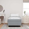 vidaXL Bettrahmen mit Matratze Hellgrau 90 x 190 cm Stoff 3398899 Bild 3