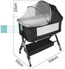 JEOBEST Beistellbett Baby, Grab-and-go Baby Bett mit Matratze & Rädern für Neugeborene, Tragbare Babybett mit 4 verstellbaren Höhen & Matratze Bild 3