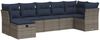 vidaXL 7-tlg. Garten-Sofagarnitur mit Kissen Grau Poly Rattan 3325307 Bild 2