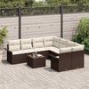vidaXL Gartensofa-set mit Kissen 9 pcs Braun Poly-Rattan 3345298 Bild 3