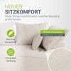 Juskys Sofa Tirano - Bouclé Creme , Ecksofa mit L-Form, mit Rücken- & Dekokissen, 4-Sitzer Eckcouch, Schaumstoff - Ottomane rechts Bild 4