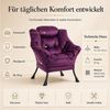 ANYSUN Loungesessel Relaxsessel aus Samt mit Nackenstütze, ergonomisch weich gepolstert (Sessel mit optionalem Fußhocker, Relaxsessel), Kompakter Relaxsessel 75 x 80 x 85 cm, wahlweise mit Fußhocker Bild 4