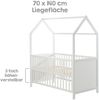 roba Hausbett 70 x 140 cm - Babybett in Hausoptik - Höhenverstellbar - Umbaubar - Holz taupe Bild 5
