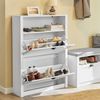 SoBuy FSR87-W Schuhschrank, MDF, Lackiert, Weiß, 60 x 110 x 24 cm Bild 4