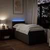 Boxspringbett mit Matratze, Stoff, Viereckige, grauer Fuß, Dunkelbraun, 100x200 cm, true Bild 5