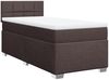 Boxspringbett mit Matratze, Stoff, Viereckige, grauer Fuß, Dunkelbraun, 100x200 cm, true Bild 3