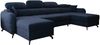 AX LIVING Ecksofa mit Schlaffunktion Ribella 5 345cm Blau U-Form, Bettkasten Bild 2