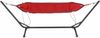 Hängematte Bahia rot mit Stahlgestell – Gartenhängematte 305 × 105 × 104 cm mit verstellbarer Rückenlehne, robustem Oxfordgewebe 600D und stabilem Gestell Bild 4