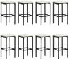 vidaXL 9-tlg. Gartenbar-Set mit Kissen Schwarz Poly Rattan 3187623 Bild 4