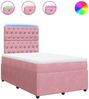 vidaXL Boxspringbett mit Matratze Rosa 120x190 cm Samt 3294597 Bild 2