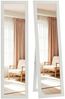 HOMCOM Standspiegel mit Ständer und Haken (Stehspiegel, 1-St, Wandspiegel), für Wohnzimmer, Schlafzimmer, Weiß Bild 2