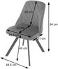 2er-Set Esszimmerstuhl HWC-K25, Küchenstuhl Lehnstuhl Polsterstuhl, Metall Samt ~ blau Bild 3