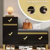 Schuhschrank 120x35x85 cm, schwarz, mit Sitzbank, Schublade und Türen Bild 5