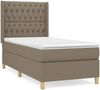 vidaXL Boxspringbett mit Matratze Taupe 90x200 cm Stoff 3132205 Bild 2