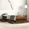 Einzelbettgestell Design für Erwachsene ohne Matratze Altholz-Optik 90x190cm Holzwerkstoff d3949e Bild 2