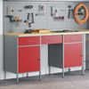vidaXL Werkbank mit Schubladen 3 pcs Rot Ingenieure Holz und Stahl 3321375 Bild 3