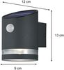 LED Solar Wandleuchte 2er Set Außenleuchte mit Bewegungsmelder Anthrazit Bild 3
