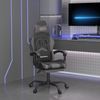 Gaming-Stuhl, Schreibtischstuhl, Bürostuhl mit Fußstütze Drehbar Schwarz & Grau Kunstleder Bild 1