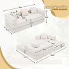 LVHOM Loungesofa 3 Sitzer Sofa mit Schlaffunktion, Formveränderung, mit Seitentaschen, Rutschfeste Unterseite, zwei Kissen verbunden mit Reißverschluss, modular frei kombinierbar (mit festen Armlehnen) für Sofa/Liege/Spielzentrum. Premium Chenille (sup... Bild 3