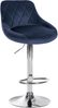 CLP 2er Set Barhocker Lazio Samt höhenverstellbar und 360 Grad drehbar,blau chrom Bild 3