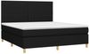 vidaXL Boxspringbett mit Matratze & LED Schwarz 160x200 cm Stoff, Härtegrad: H2 [3135607] Bild 3