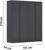 Drehtürenschrank >Monostar< in grau metallic - 181x210x54 (BxHxT) Bild 4