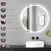 ZMH Beleuchteter Badezimmerspiegel – rund, 70 cm, LED, Wandmontage, Touch-Schalter, beschlagfrei, IP44, einstellbar 3000 K – 6500 K Bild 5