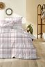 Primera Edelflanell Bettwäsche 135x200 Streifen Karo rosa silber weiß 174146-22 Bild 3