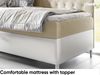 MEBLINI Kinderbett mit Bettkasten FILIPPO 3 90x200 Links - H3/Beige Samt Gepolstert Einzelbett mit Matratze - Polsterbett mit Stauraum - Bett mit Kopfteil – Stauraumbett Bild 4